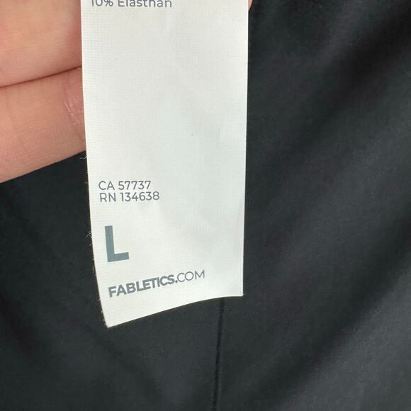 Fabletics Black Elastic Waist Straight Leg Pull On Windbreaker Athletic Pants L - Picture 6 of 7
